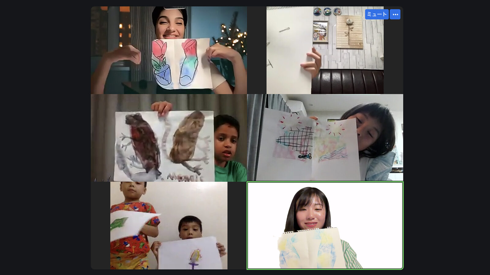 どこでもアート・インターナショナル　オンラインレッスンの様子