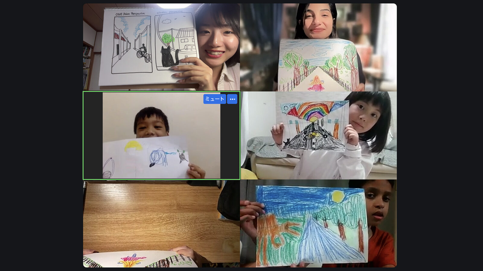 どこでもアート・インターナショナル　オンラインレッスンの様子