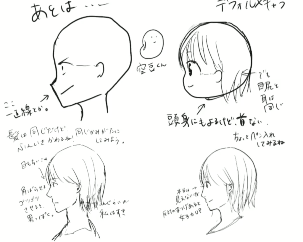横顔の描き方講座