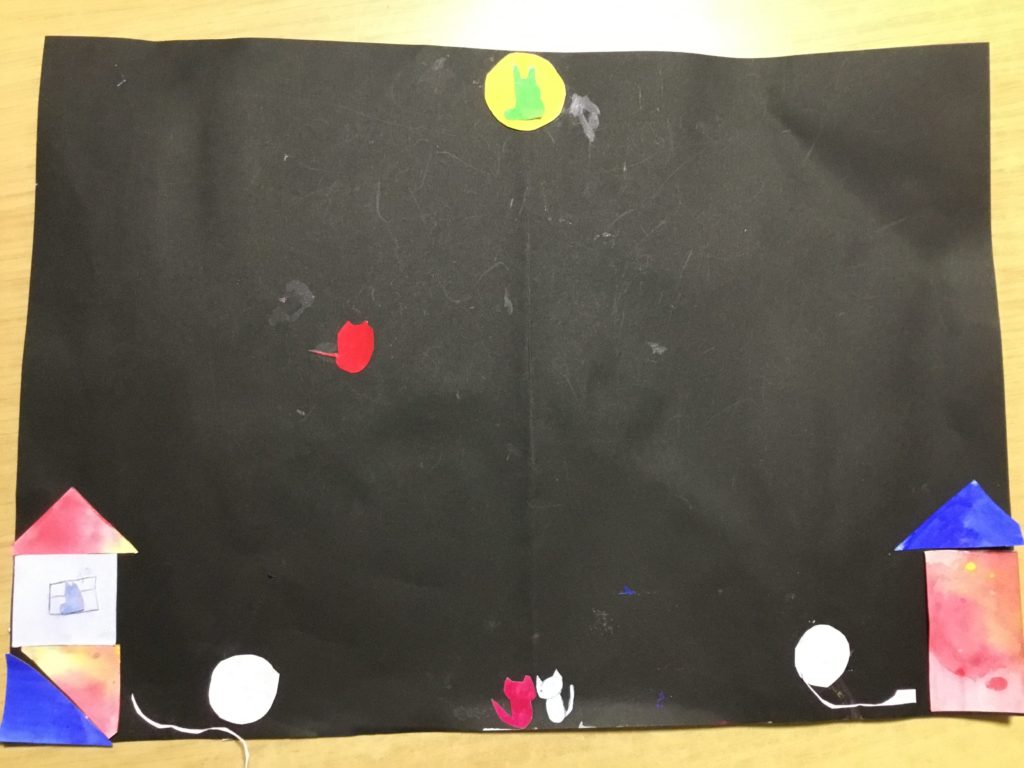 月うさぎと3匹のねこ