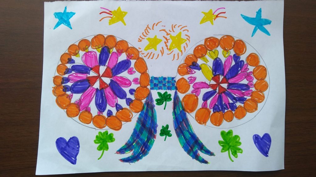 リボン　(丸を使って書く絵)