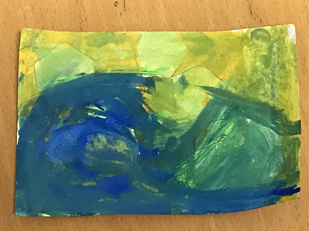 山と海の夕焼け