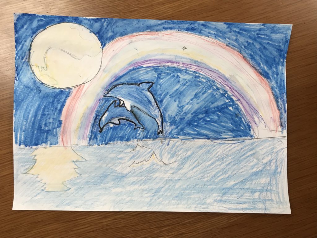 イルカの泳ぐ海