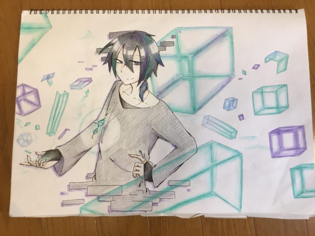 水彩色鉛筆でイラスト（！）