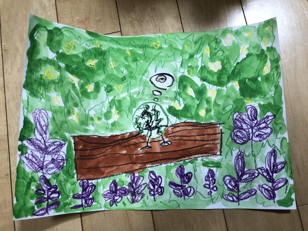 スイカちゃんとお花畑