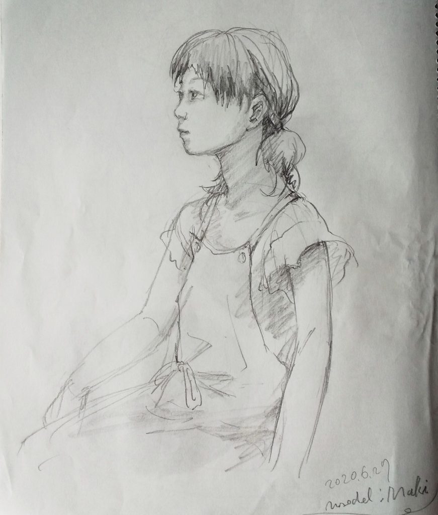 人物クロッキー！ZOOMオンラインレッスンで描いたよ