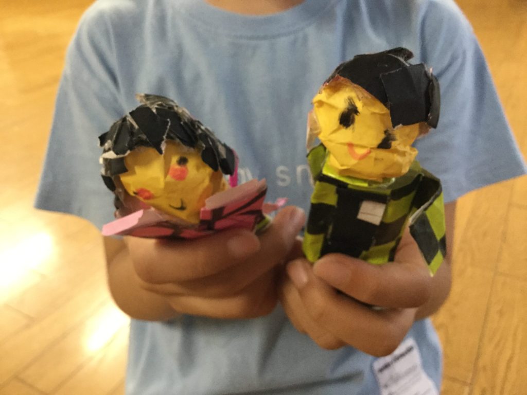 ねずこ＆炭治郎　手作りおりがみ人形　
