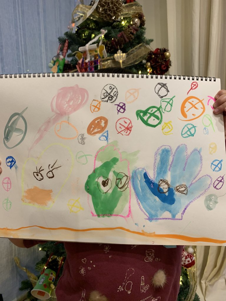 ボタンの雪とパーティー