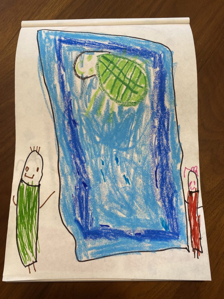 水槽の亀とお友だち