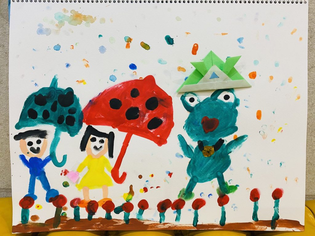 カエルさん金メダルをもらったよ