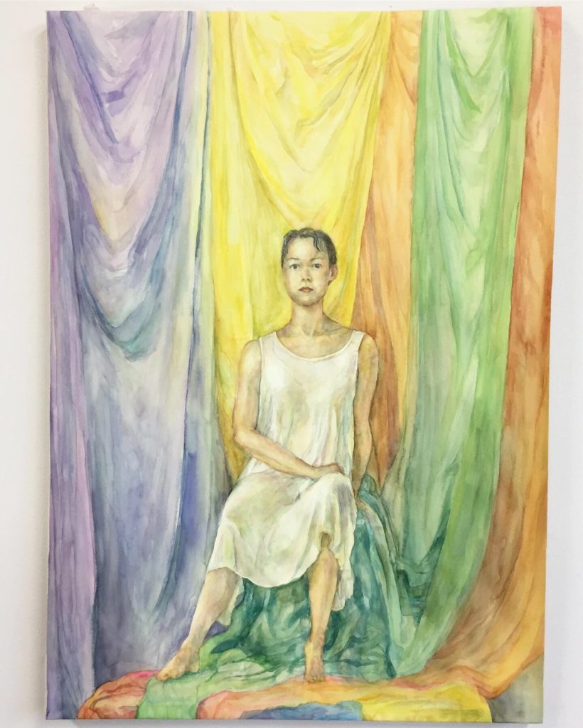 透明水彩で人物を描く