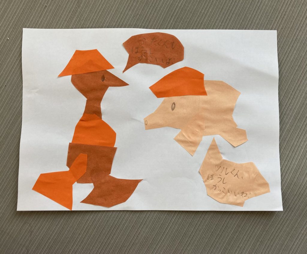 折り紙のアート⑨〜帽子をかぶった鶴と豚〜