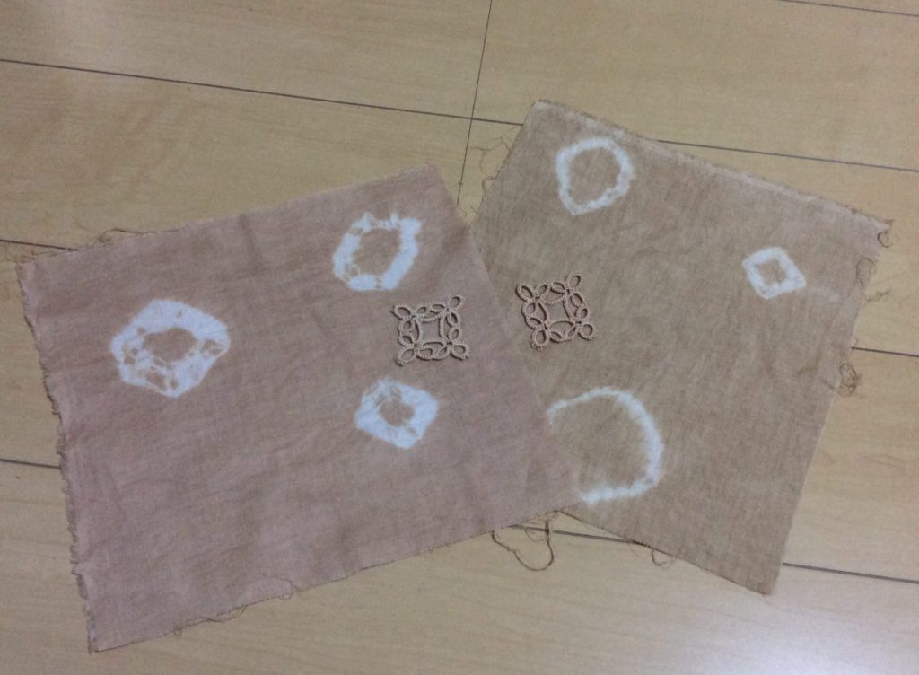 紅茶とコーヒーで染めました