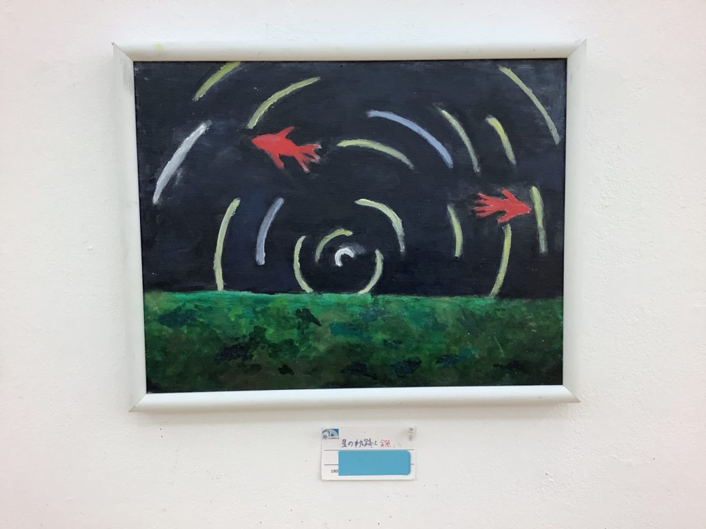 星の軌跡と金魚