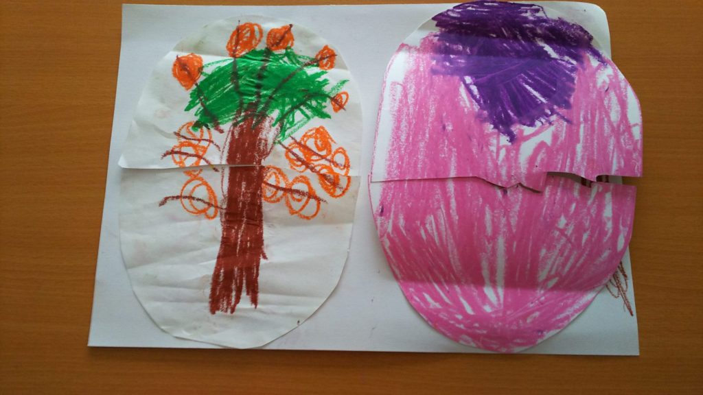 ミカンの木のたまごとピンクのたまご