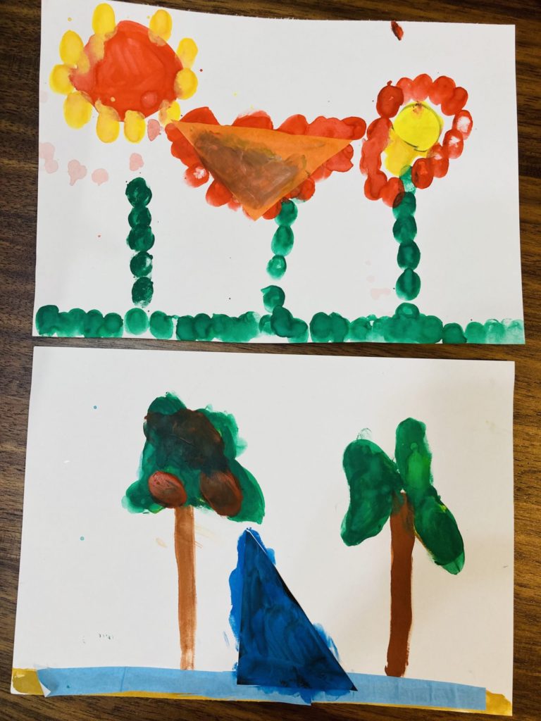 海の絵、花の絵