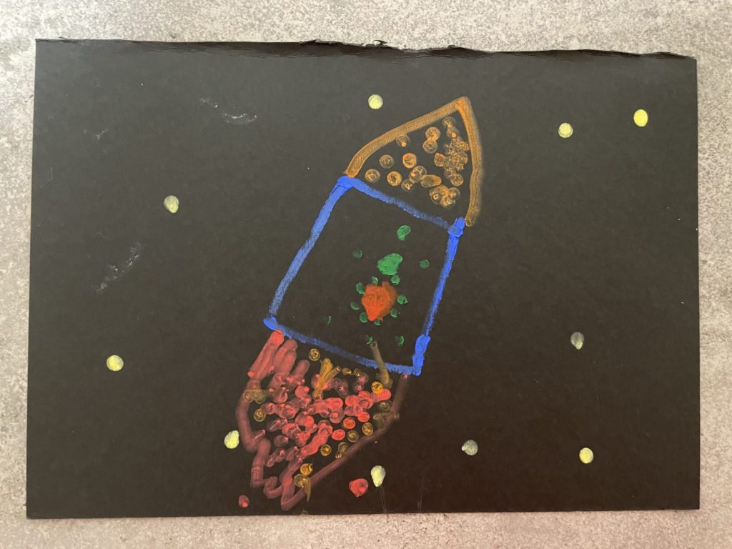 ロケットと星空