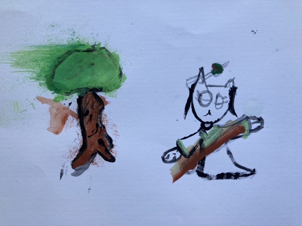 かんざし猫とりっぱな木