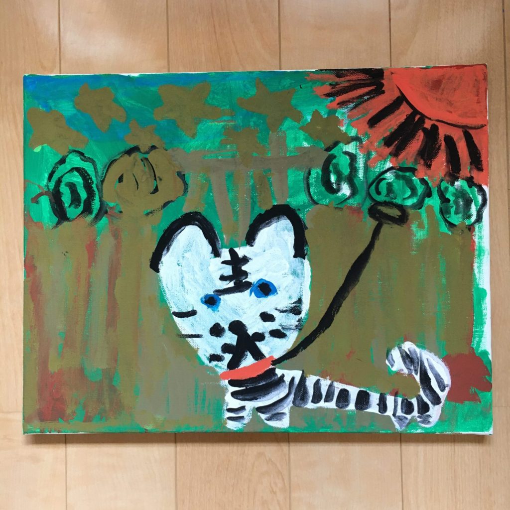 森の中のホワイトタイガー