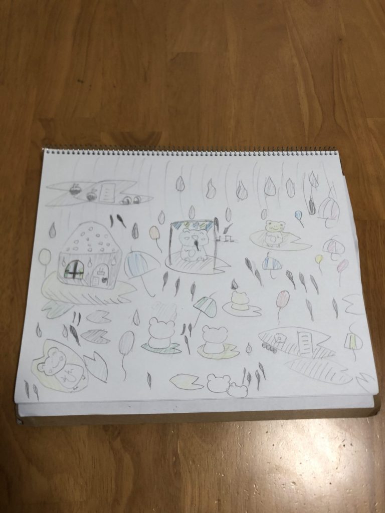 展覧会制作過程① カエルの池