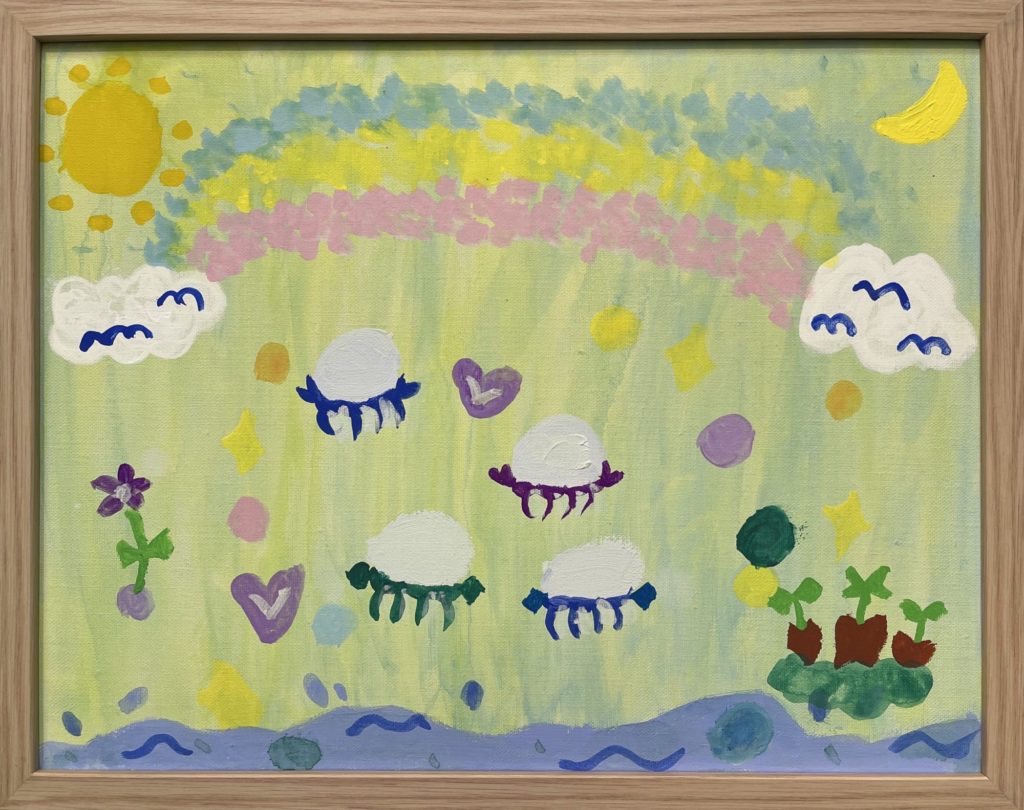 空とにじ色のくらげ