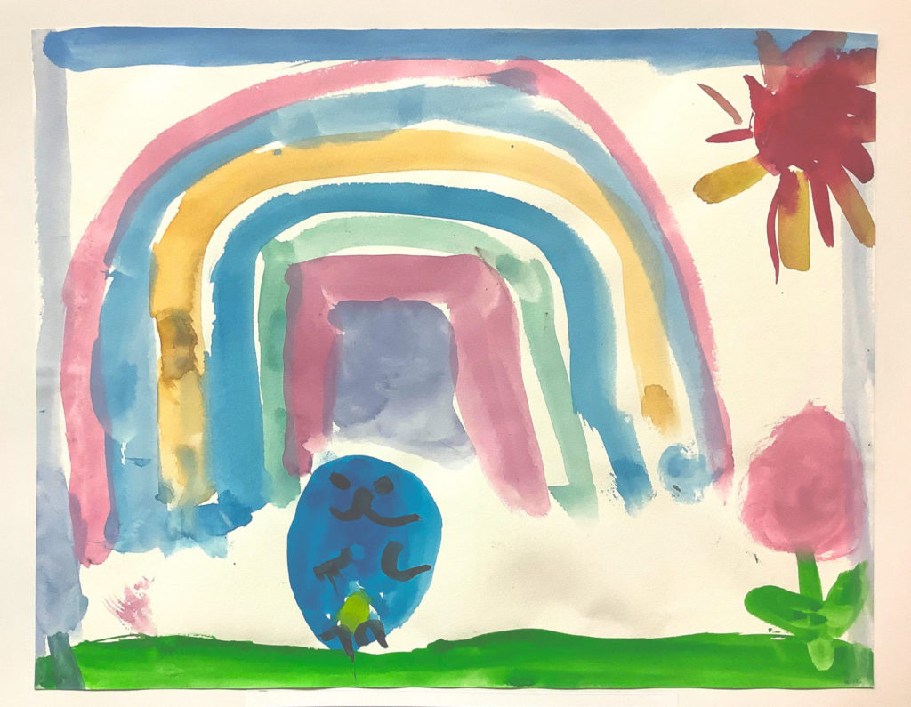 にじをみつけたとかげちゃん