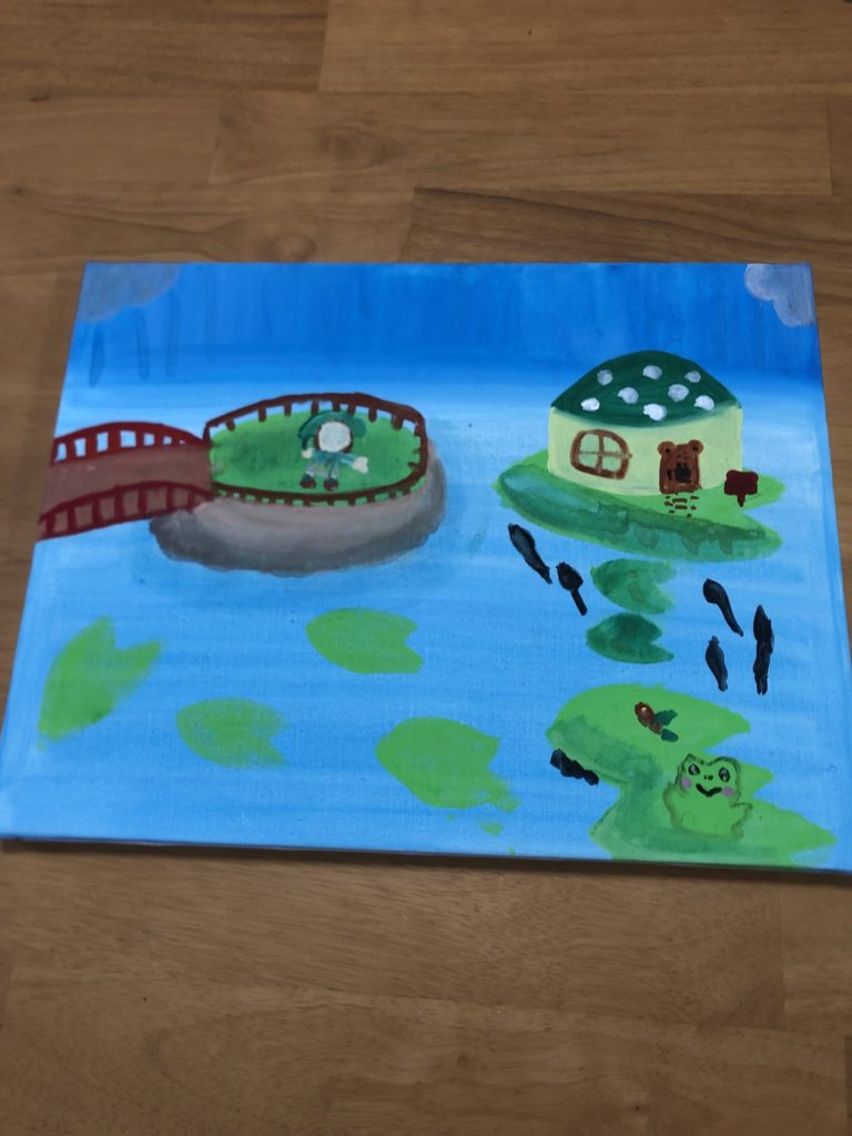 展覧会制作過程④ カエルの池