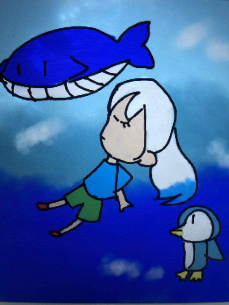 海の中の女の子