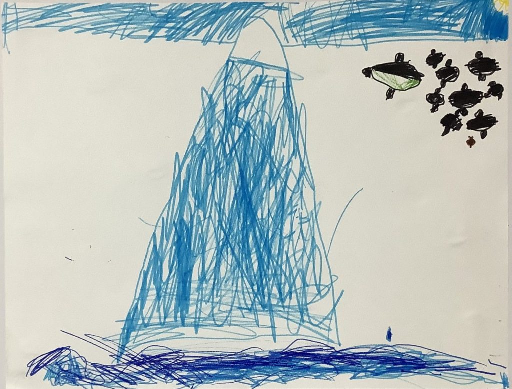 みずうみのところにふじさん