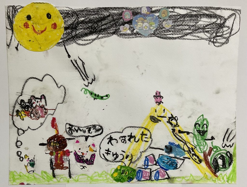 バーベキューをしているすみっこぐらし