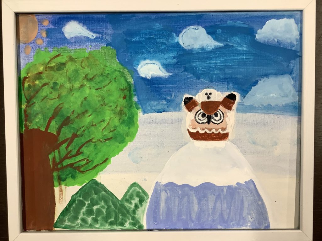 富士山にとまるホクロー。