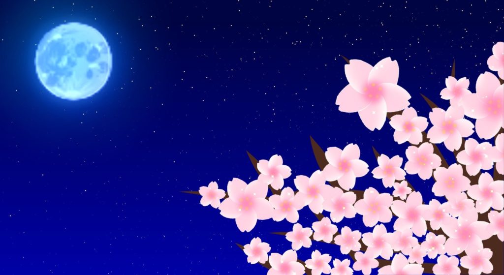 月夜と桜