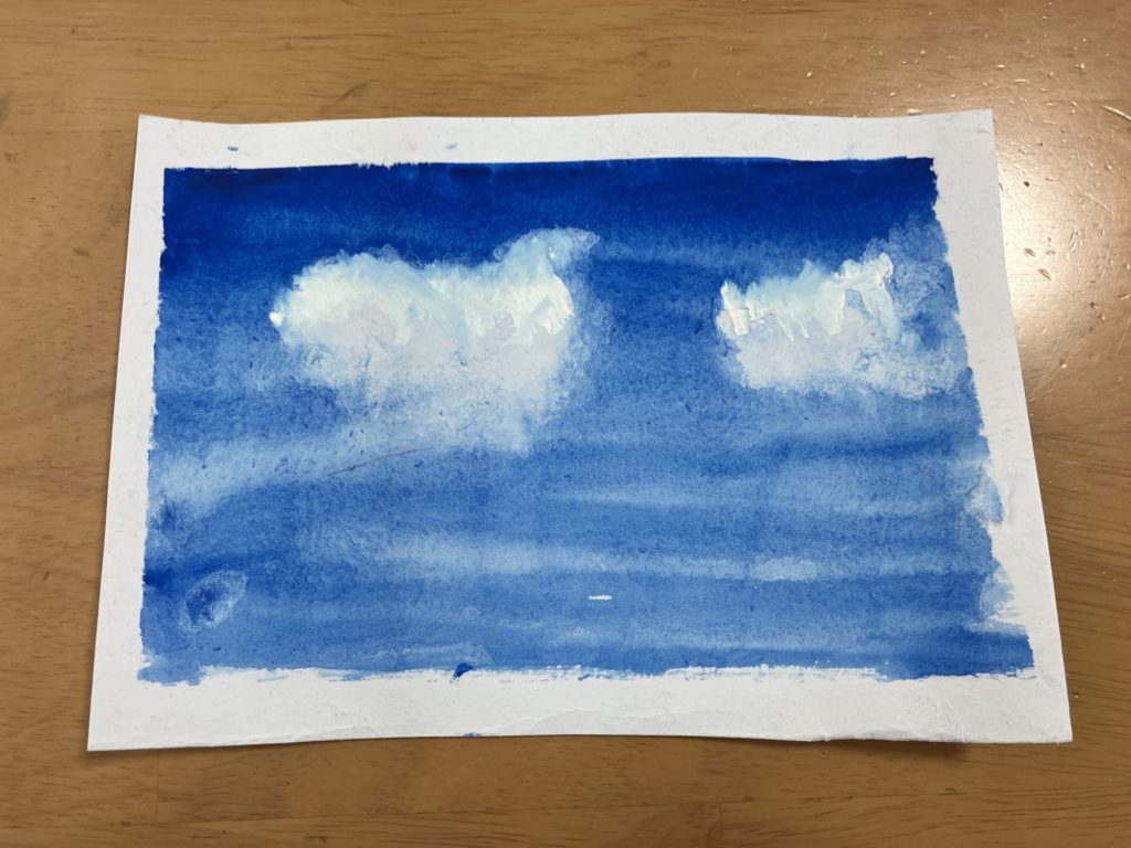 水彩画　ふつうのくも