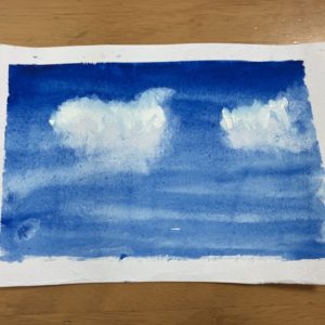 水彩画　ふつうのくも
