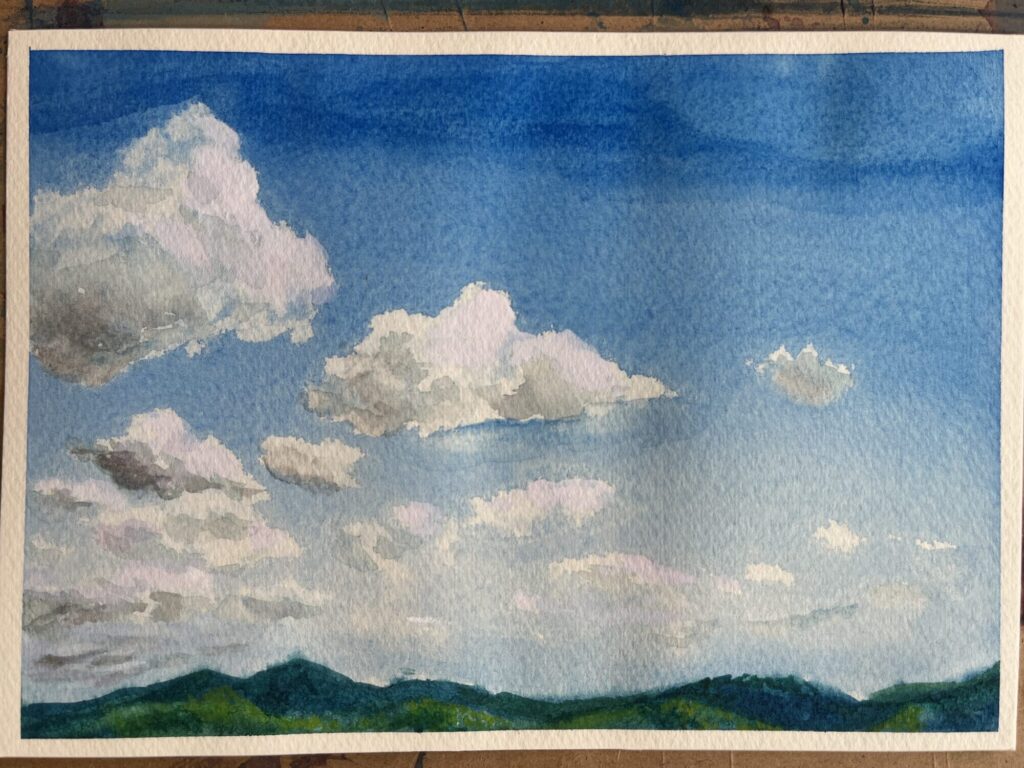 練習用/絵画コース/青い昼間の空