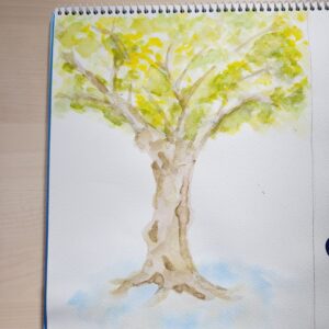 三原色で描く木