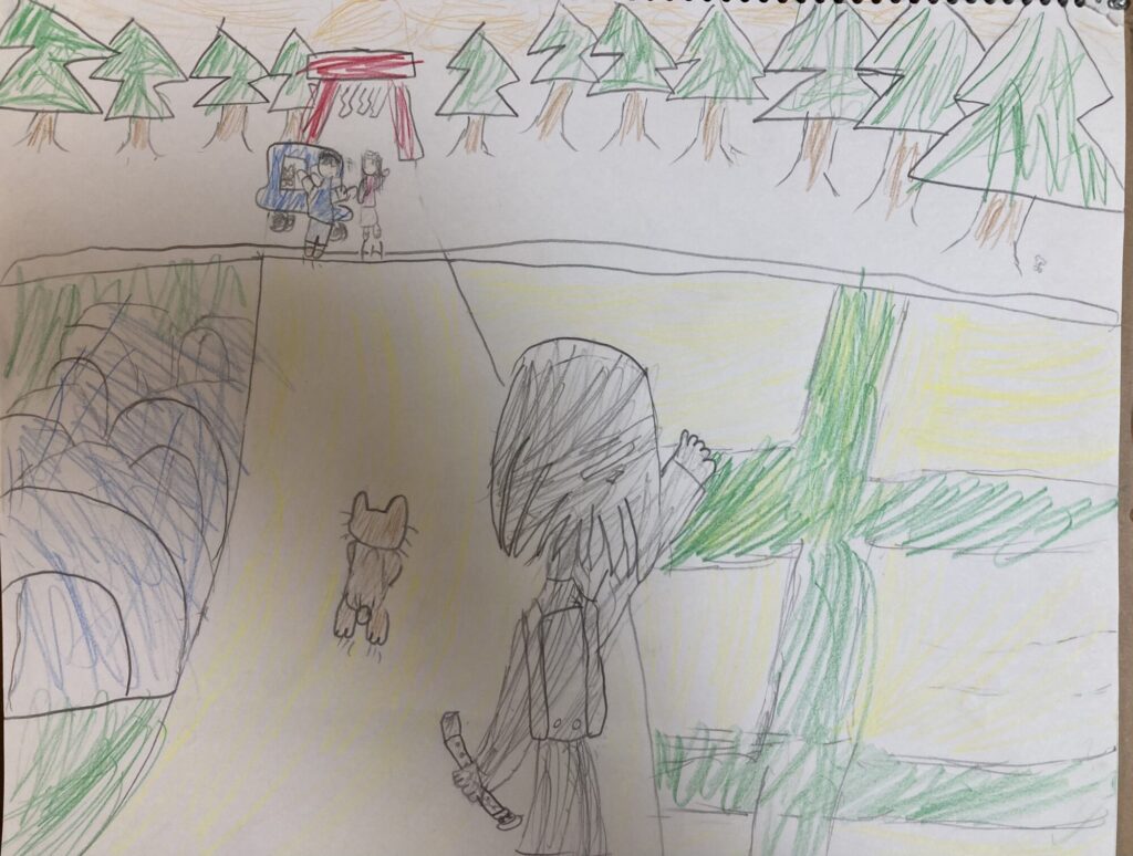 手をふる女の子