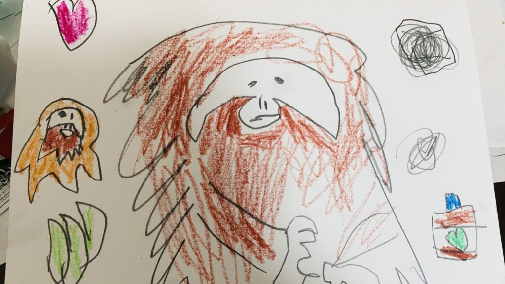 動物園でスケッチ