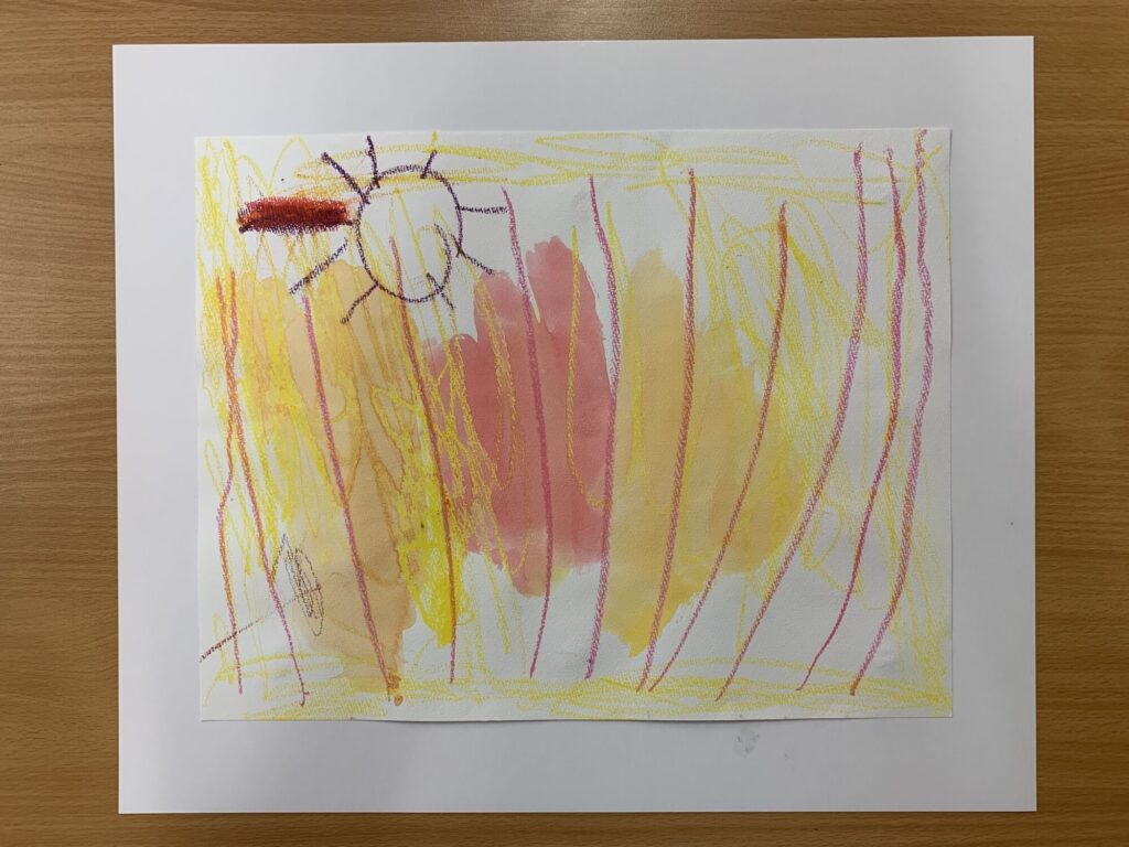 きいろとピンクがあそんでる