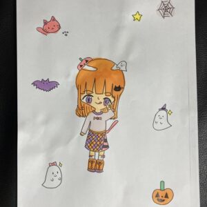 カラーペンでぬり絵