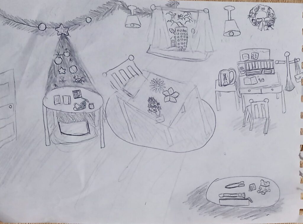 クリスマスの子供部屋