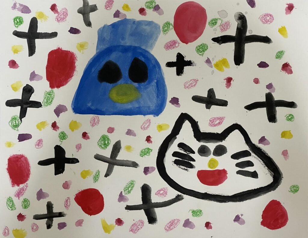 アクちゃんミクちゃんがあそんでいるよ