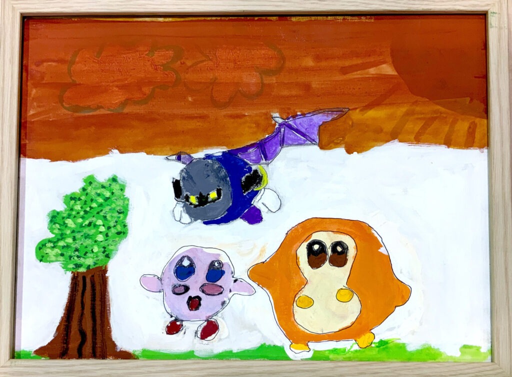 カービィたちと夕やけ