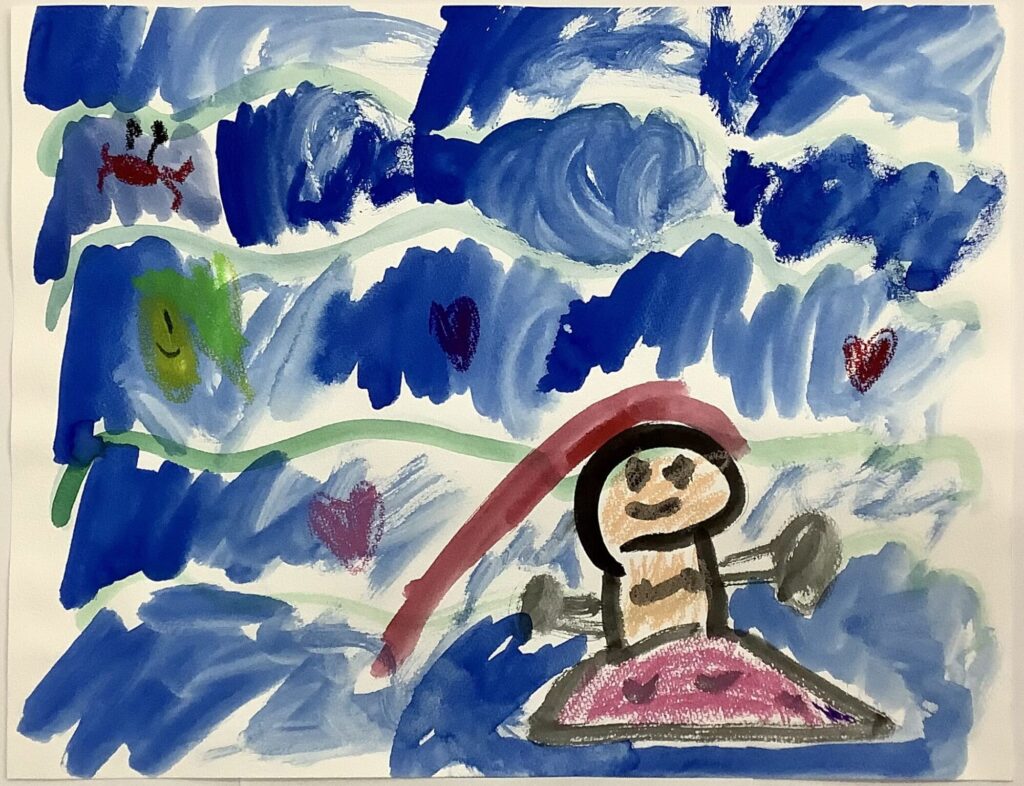 アリエルとフランダーとセバスチャンがあそんでるところ