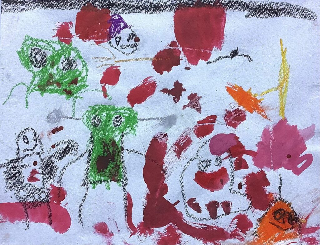 ハロウィン　ゾンビとフランケン