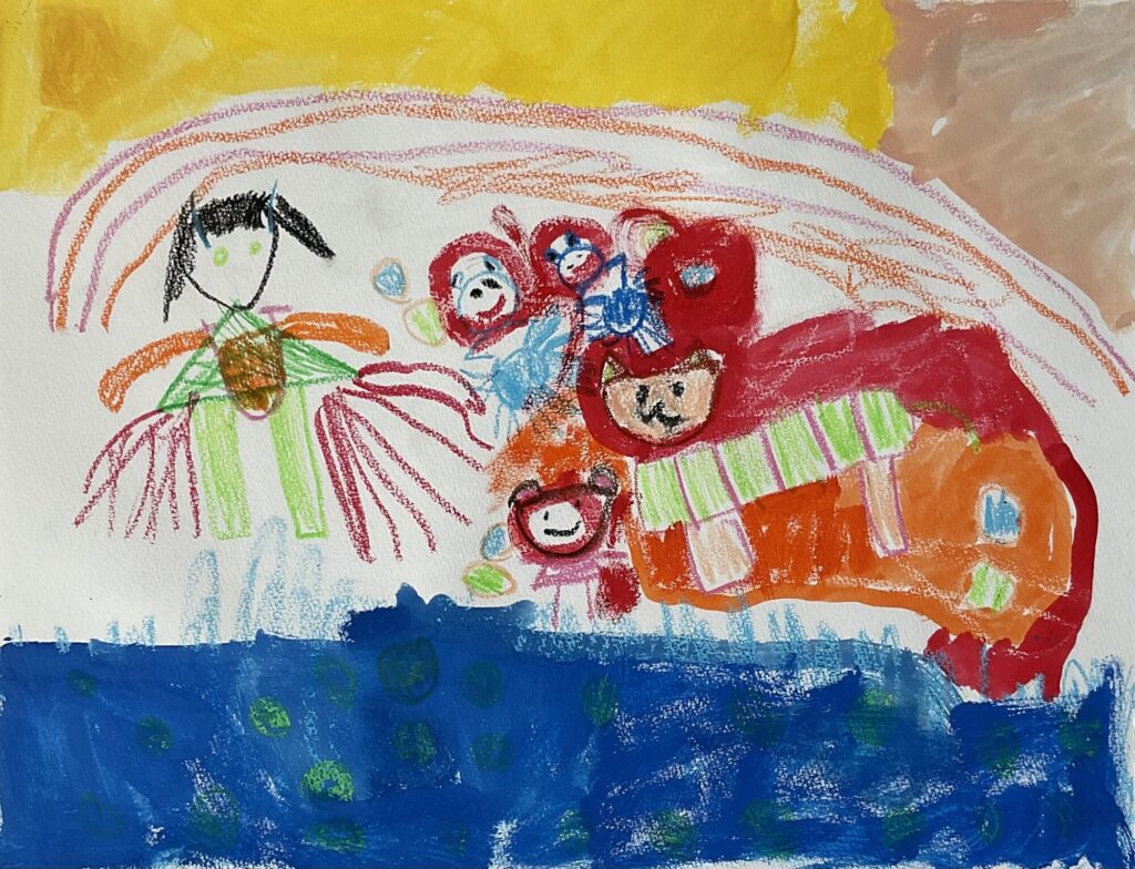 こたつにはいっているところ