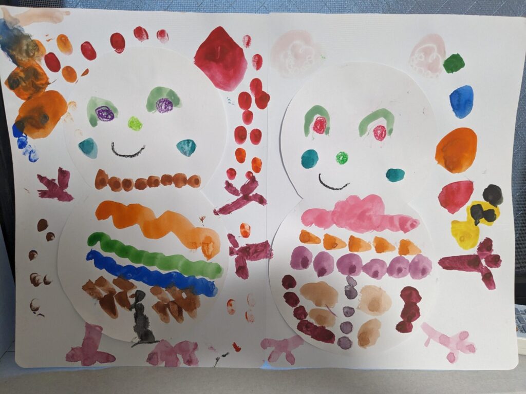 ゆきだるまちゃんおさんぽして、しりとりしてるよ😊