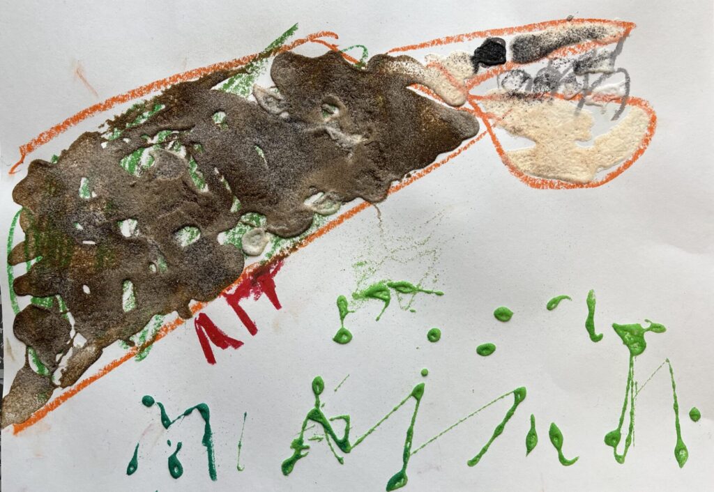 砂で作った恐竜🦖