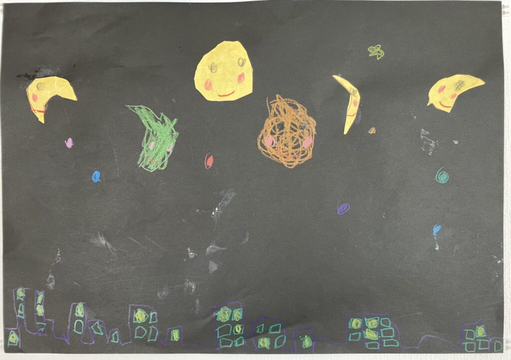 月と星と夜の街