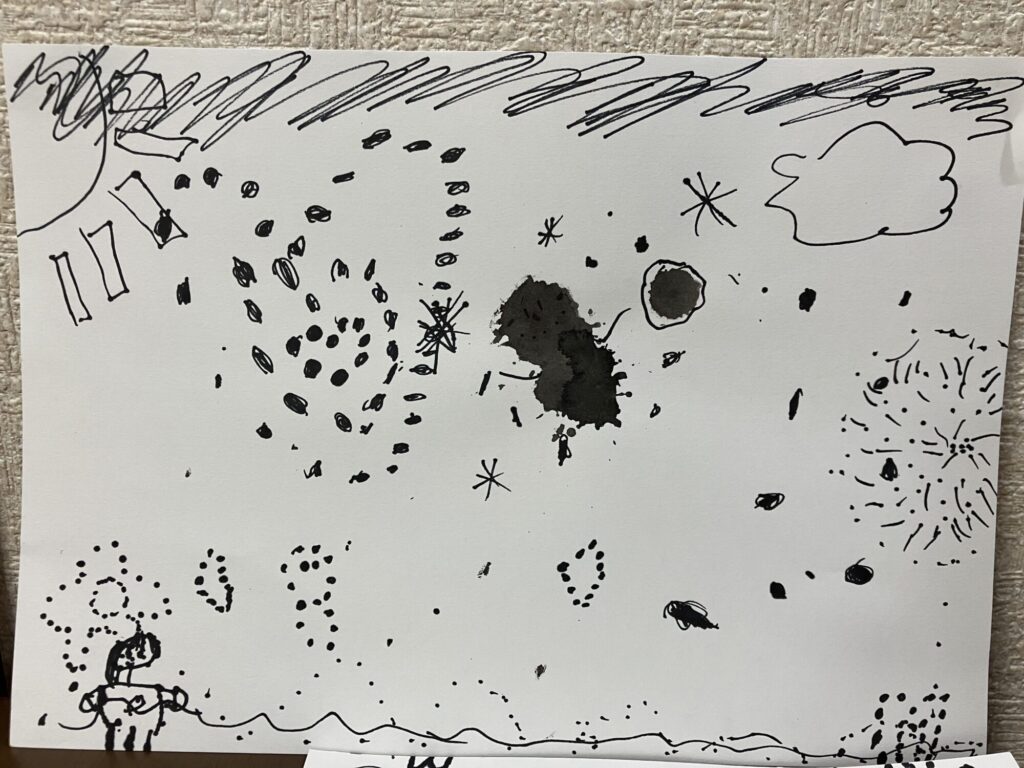 雪でできた世界・夜の学校